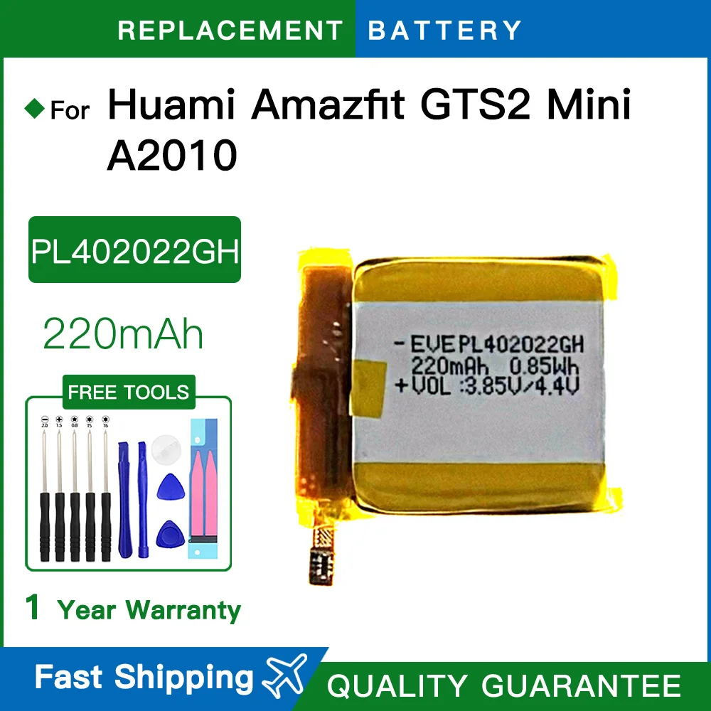 

High Quality Replacement Battery PL402022GH For Huami Amazfit GTS2 GTS 2 Mini A2010 A2018 Smart Watch Batteries +Tools