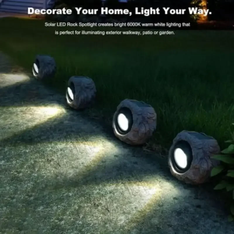 Solar Powered Outdoor Rock Light Landscape Rock Light Courtyard Imitation Stone Landscape Lamp Waterproof Resin Stone Solar Lamp