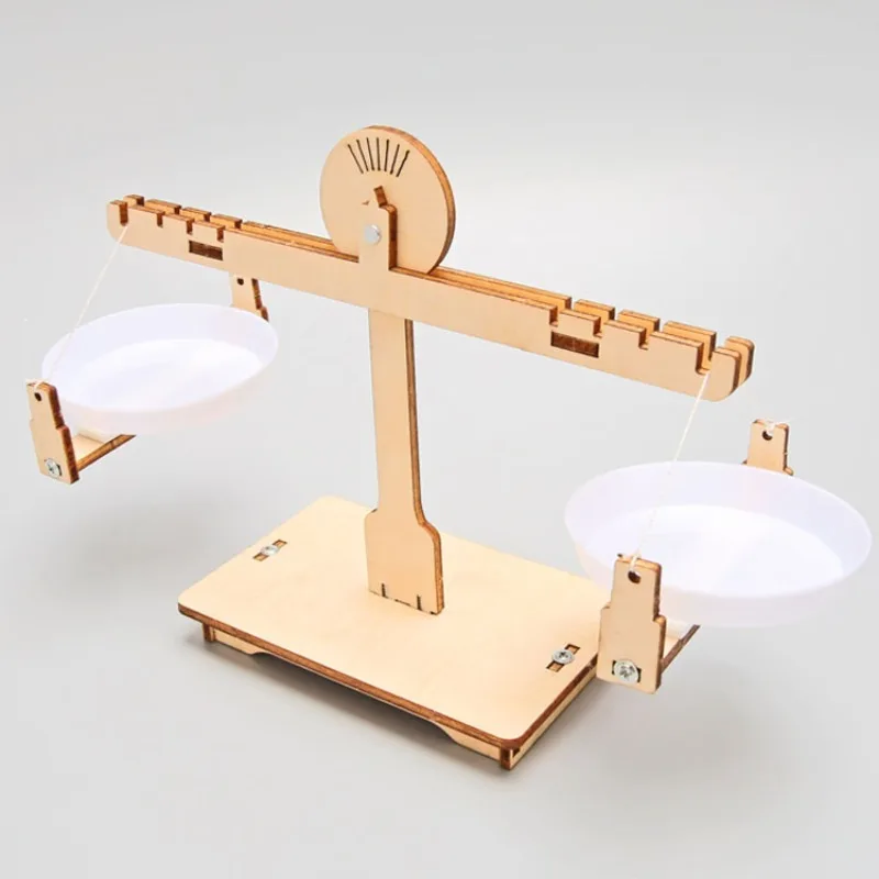 DIY Balance Scale Model Kids Science Experiment Kit Handmade Assembly STEM Toy Students Gravity Balance Principle Education