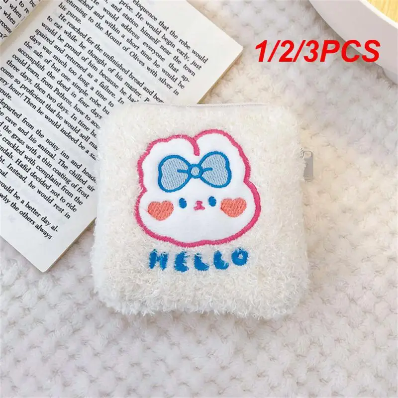 1/2/3PCS Cute Portable Simple Wear-resistant Durable Household Miss Fashion Practical Coin Purse Storage Plush Safety Creativity