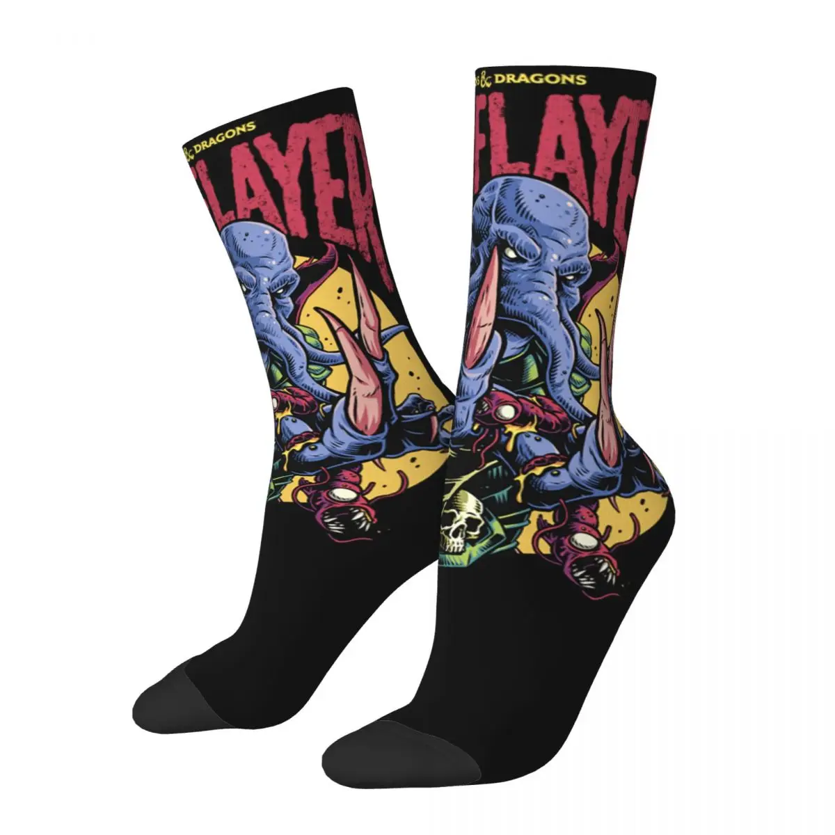 Fashion Male Men Socks Casual DnD Mind Flayer Portrait Sock Polyester Game Sport Women's Socks Spring Summer Autumn Winter