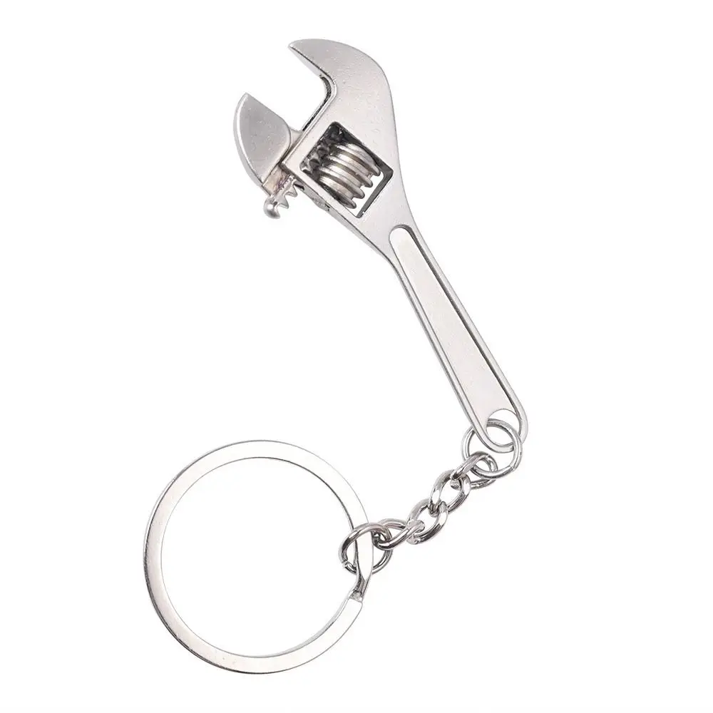1Pcs Men Special Gift Mini Wrench Keychain Hand Tool Metal Jaw Spanner Key Chain Open-end Portable Shifting Spanner Tool