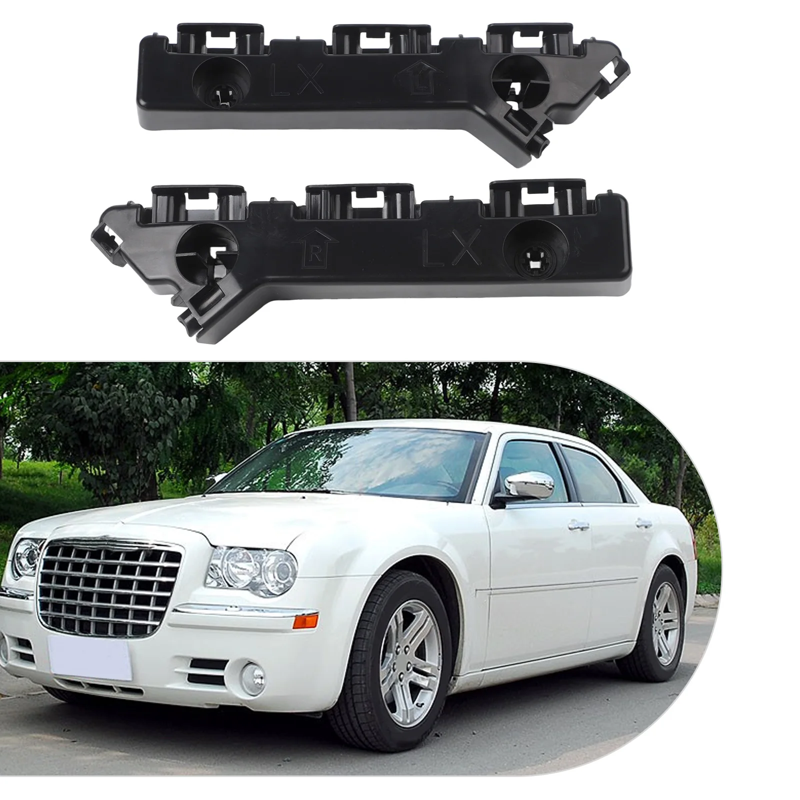 For Chrysler Front Bumper Support Brackets Left and Right Pair for 2011 to 2021 OEM Compatible with Safety Certification