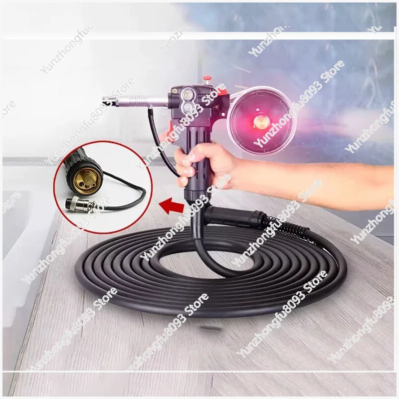 10Ft 3 M MIG Welder Spool Gun Wire Feeder for Aluminum Welding with Euro Connection Standard Spool 24V DC Motor Free Nozzle