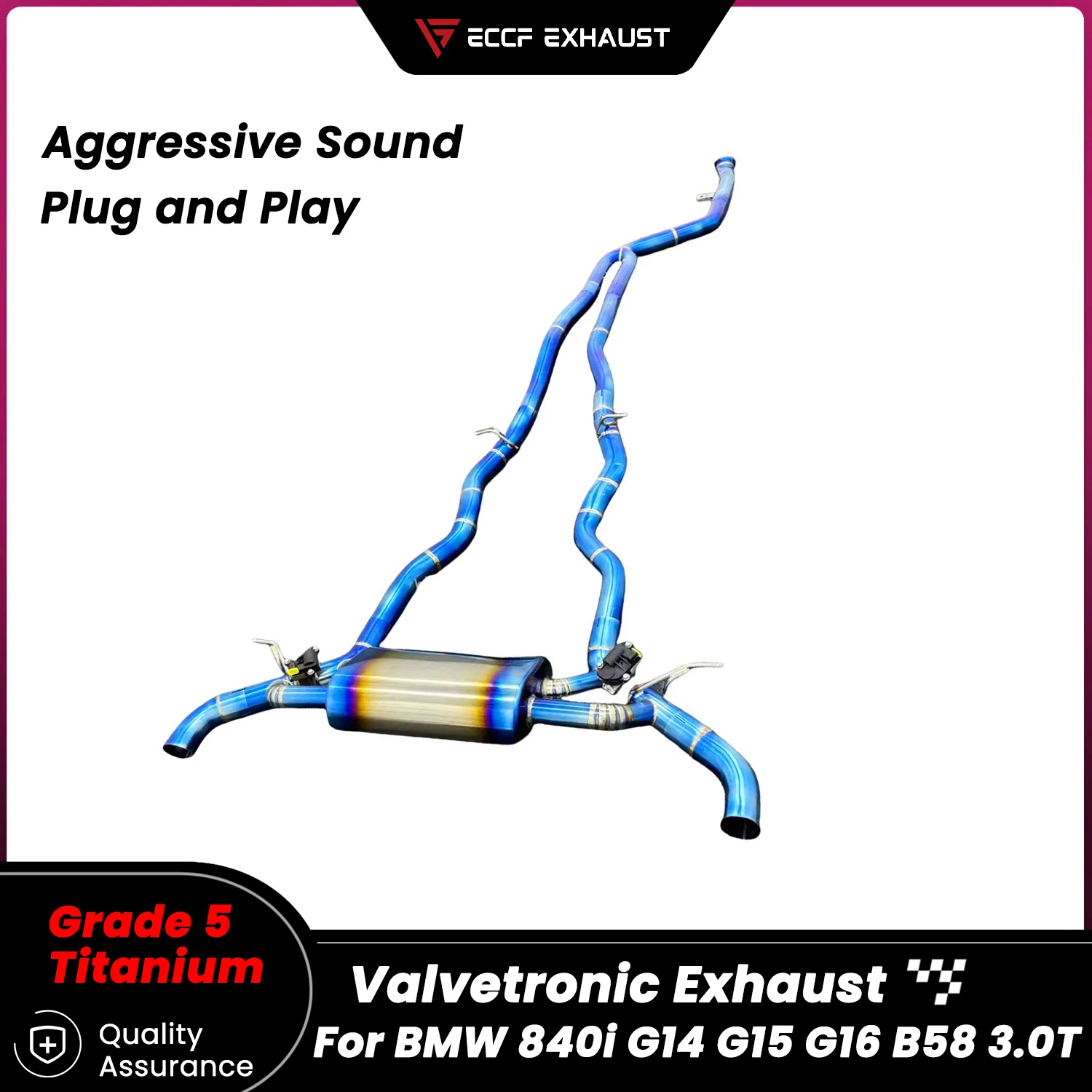 

Sporty TItanium Valvetronic Catback Exhaust for BMW 840i G14 G15 G16 B58 3.0T Unleash True Exhaust Performance Easy Installation