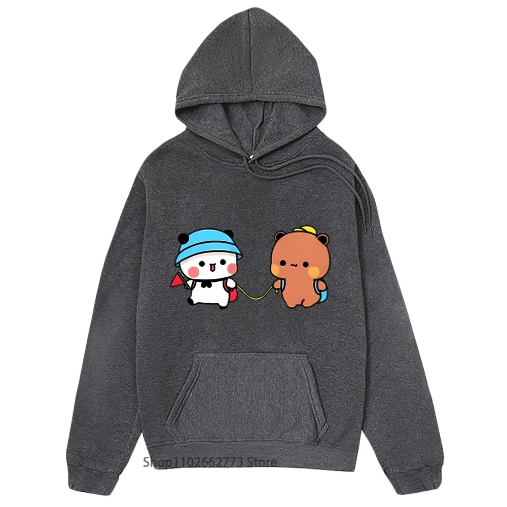 Bubu and Dudu Graphic Hoodie Panda Bear Love Clothes for Teen Girls Sweatshirt Cartoon Women Clothing Men's Sudaderas Fleece Top