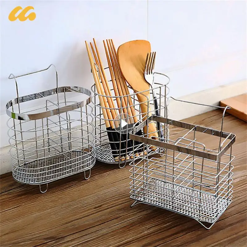 Cutlery Holder Stainless Steel Spoon Fork Chopsticks Draining Household Internal Compartment Kitchen Tool Organizer Thicken