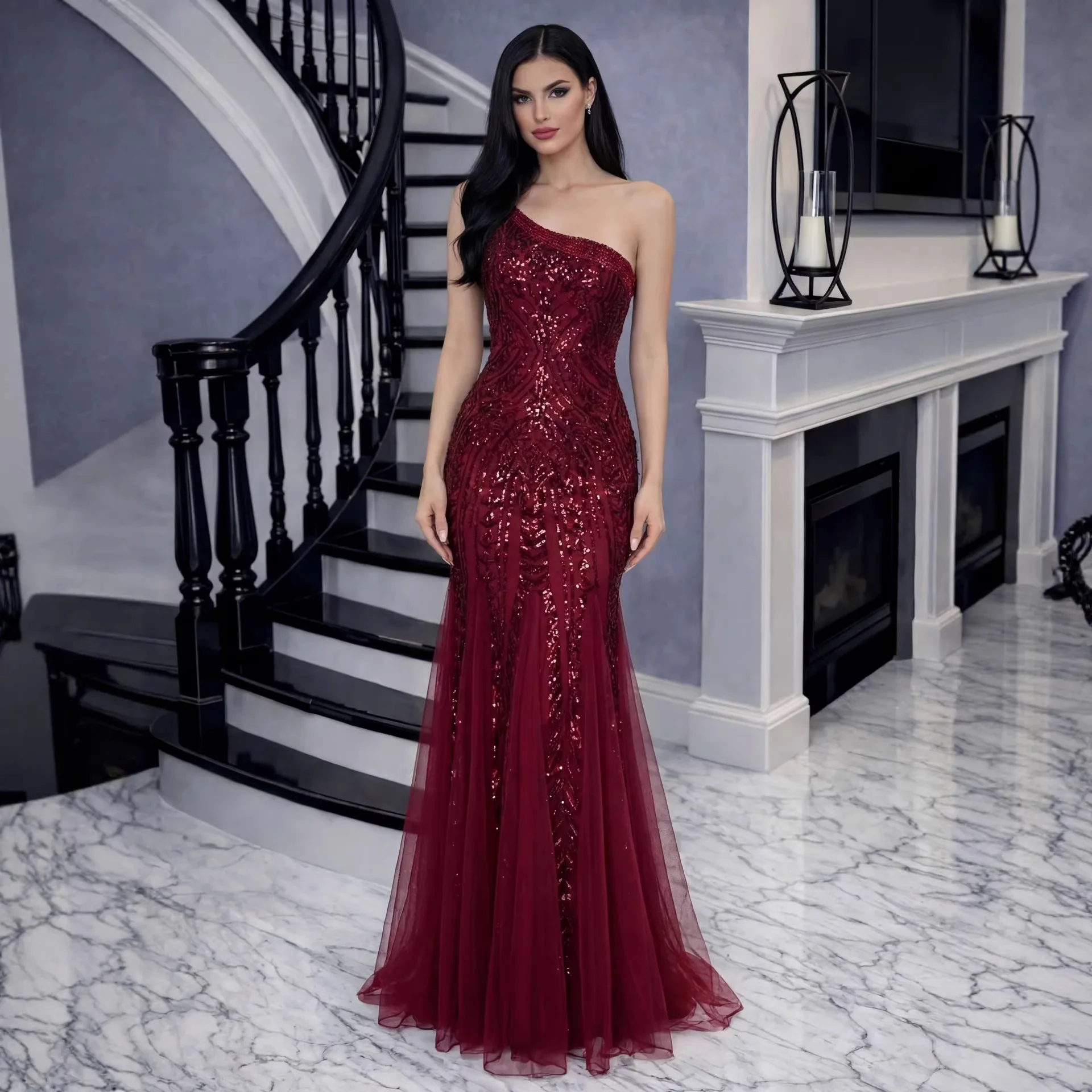 Sequins Sexy Bodycon Sleeveless Dress Long Evening Dress Women Party High End Formal Dresses Spring Summer view 5