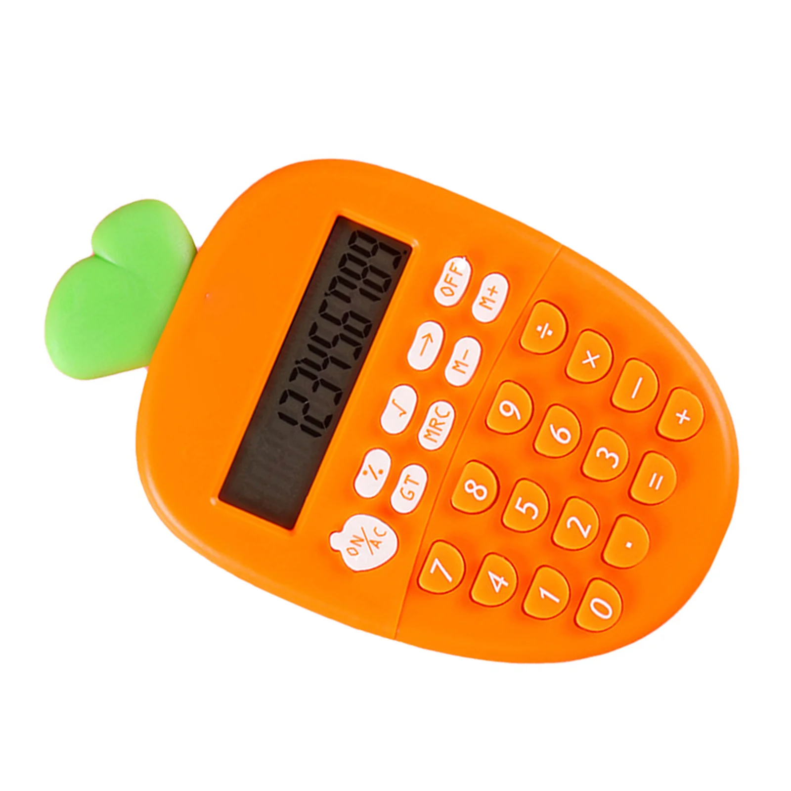 Calculadora electrónica con forma de zanahoria, portátil, 12, pequeña, ligera, para oficina, escuela, hogar, calculadora naranja