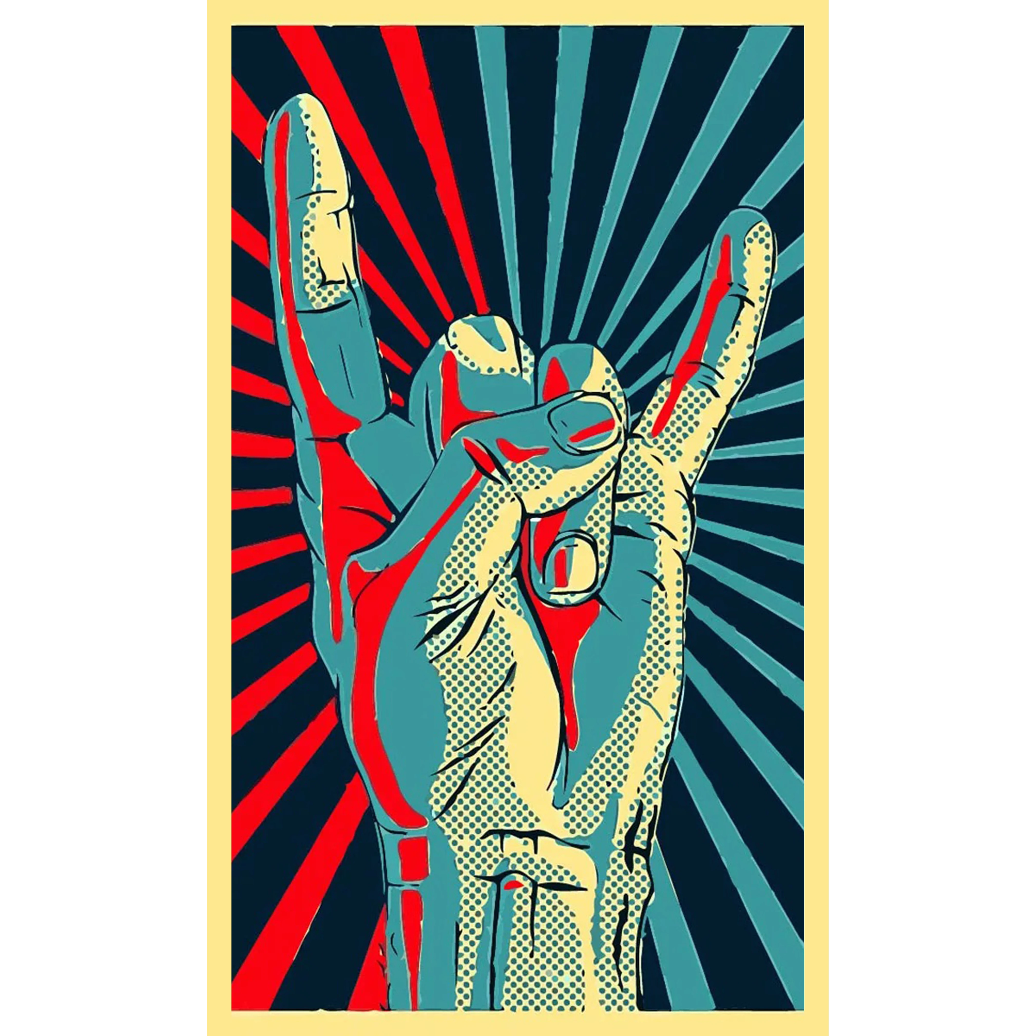 2X3FT Custom ROCK MUSIC Flag with Colorful Finger Sport Team Banner 90x150cm