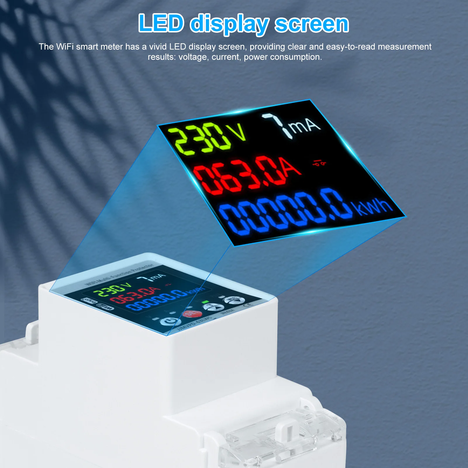

63A Electricity Meter WiFi Smart Reclosing Leakage Protector Over Under Voltage Circuit Breaker Under Voltage Leakage Protector