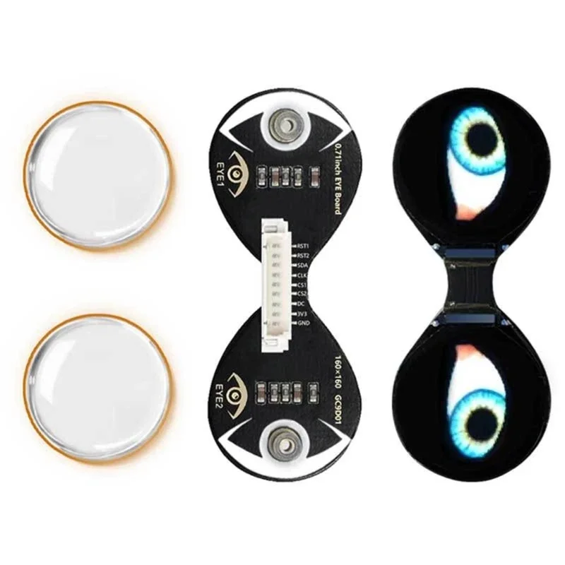 Double Eye 0.71 인치 라운드 LCD 디스플레이 스크린 웨어러블 전자 제품 IPS 기술을 갖춘 이중 전자 눈
