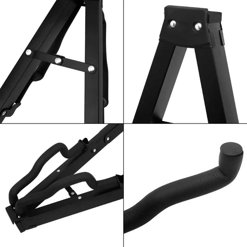 Universal Metal Folding Guitar and Ukuleles Floor Stand, Adjustable Holder, Stable and Well Constructed