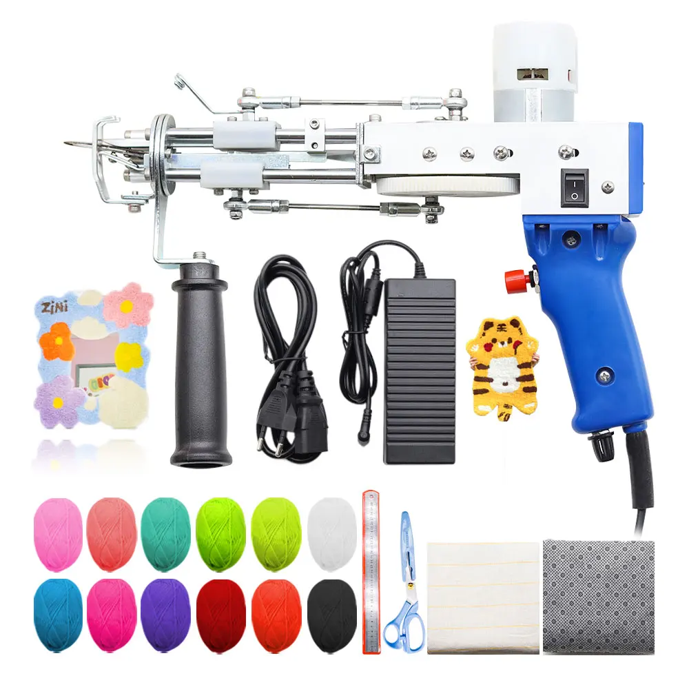 Tufting Gun 2 IN 1 Electric Carpet Tufting Gun Can Do Both Cut Pile and Loop Pile Hand Gun Carpet Weaving Flocking Power Tools