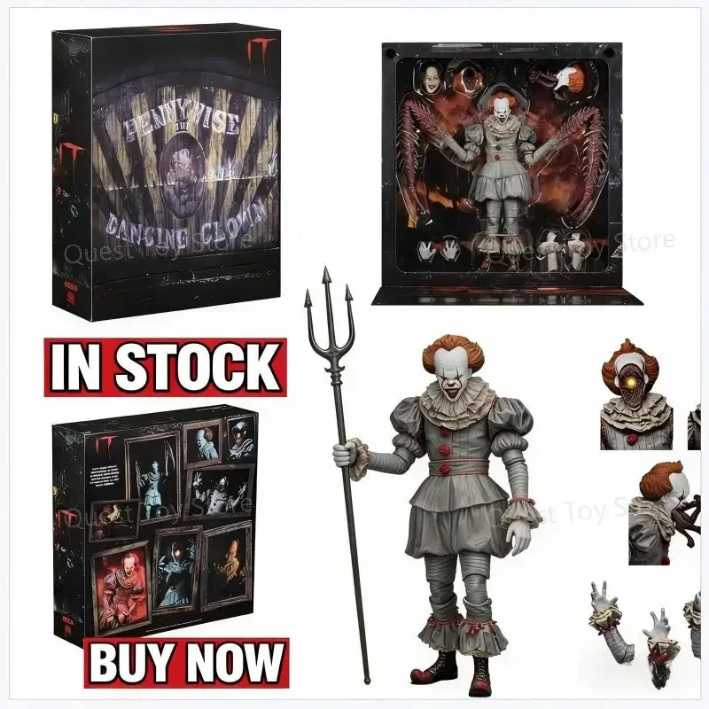 

In Stock HOT NECA Pennywise Joker Figure Pennywise Joker Toy Bill Doll Halloween Horror Christmas Birthday Gifts