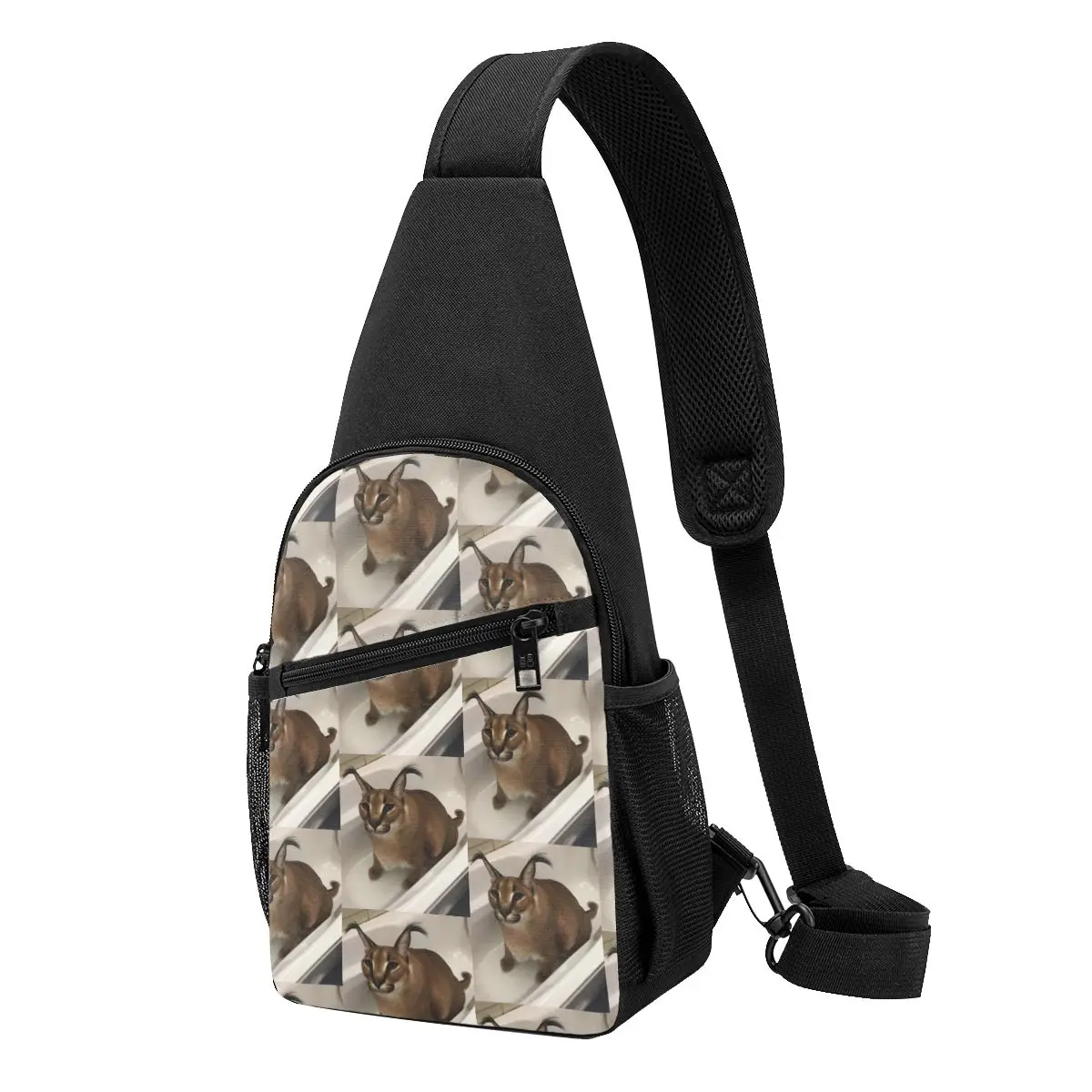 Big Floppa Animal Cat Chest Bag - Mochila cruzada para hombre, mochila de viaje, mochila de senderismo, bolso de hombro