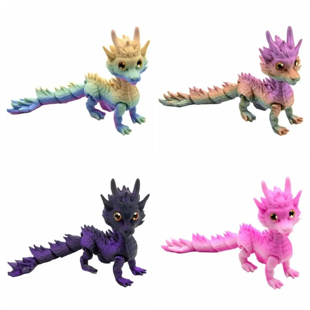 Dragon imprimé en 3D à cheveux longs, modèle de Dragon multicolore pour le bureau et la maison, artisanat dégradé, figurine d'action, Micro paysage