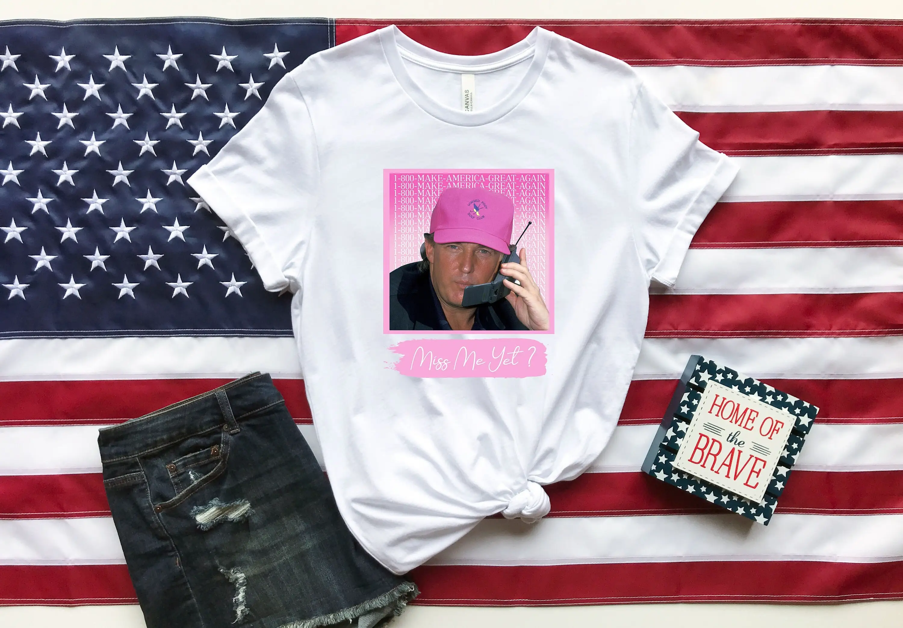 Funny Trump Pink Miss Me Yet T Shirt Republican 2024 Patriot Trumpism Right Side Election