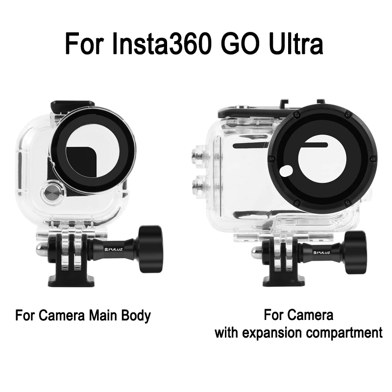 PULUZ 50m tiefes Tauchgehäuse für die Insta360 GO Ultra Kamera, Hauptgehäuse / mit wasserdichter Gehäuseabdeckung mit Erweiterungsfach