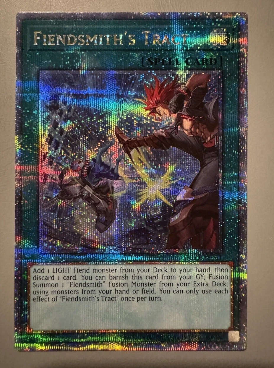 

Yugioh KONAMI Duel Monsters INFO-AE061 Fiendsmith's Tract 25th Quarter Century Secret Rare Asian English Collection Mint Card