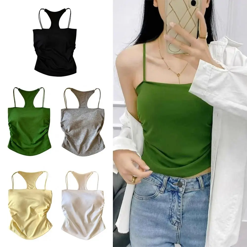 

Multicolor Spaghetti Strap Top Backless Slimming and Flattering Bralette Vest Versatile Back Beauty Bra Women Tops Spring Summer
