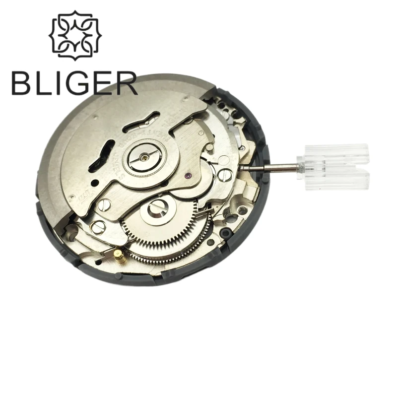 BLIGER-Automatic Watch Replacement Parts, Movimento Mecânico, Preto, Data Week, 3 Oclock, 3.8 O'clock Crown, NH36, Novo, Original