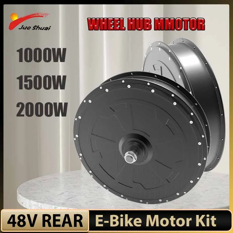 Electric Bike Wheel Hub Motor 48V 1000W 1500W 2000W Rear Hub Motor for Electric Bike Conversion Kit 3 Pins Waterproof Wire