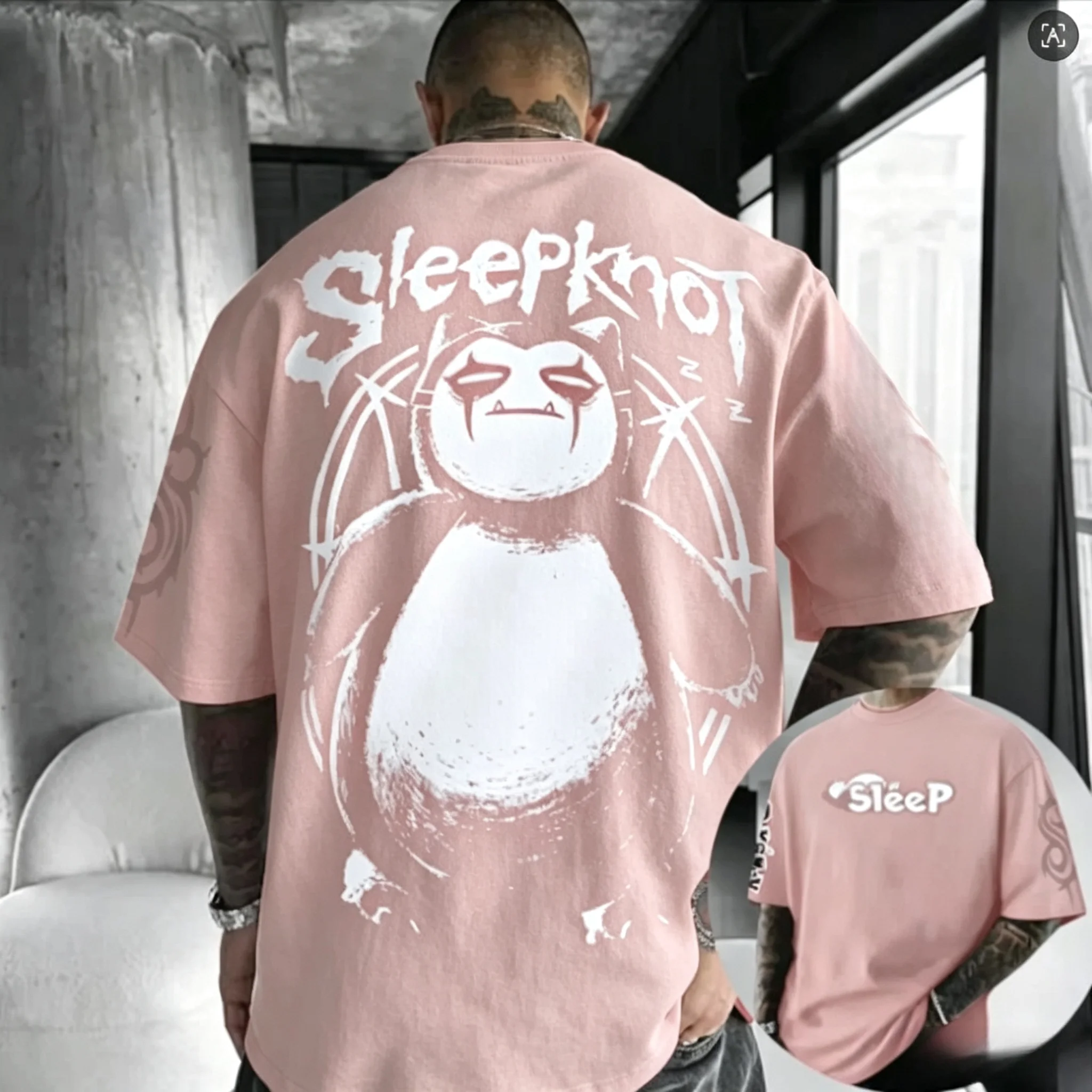 2026 New Model Sleeping Card Printed T-Shirt - Loose-Fitting, Comfortable Round-neck Short-Sleeved Top for Men and Women