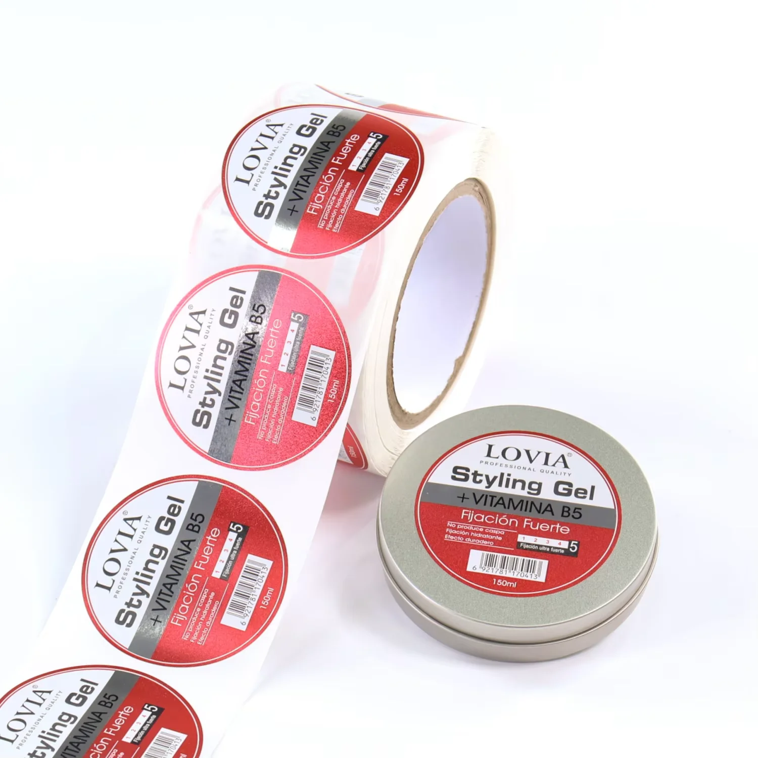 Custom Printed Label Stickers｜Metallic Gloss Labels｜Styling Gel with Vitamin B5 Design