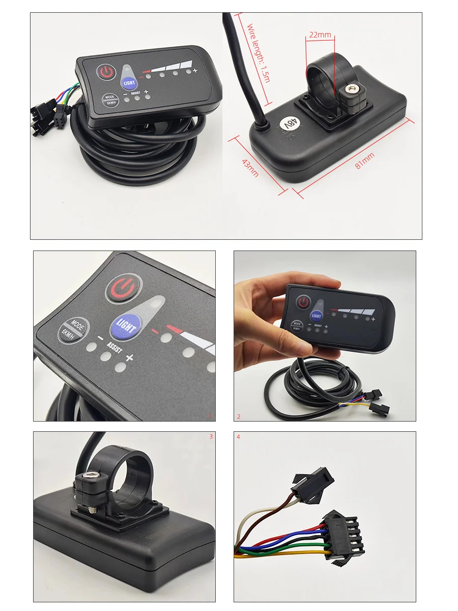 24V 36V 48V 250W 350W Brushless Motor Driver Universal Controller S810 LED Display Panel Kit for E-bike Repair Conversion