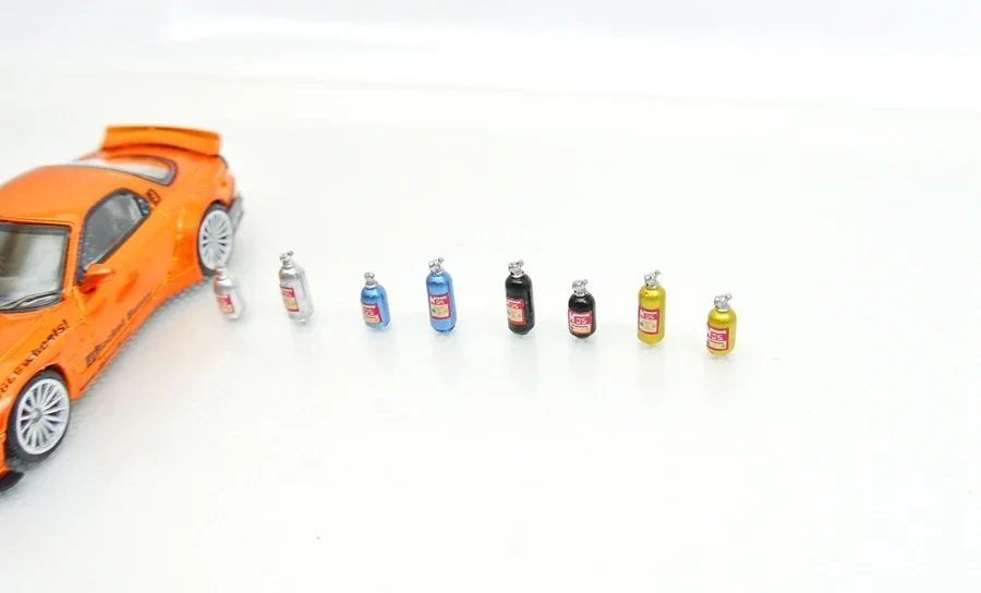 1/64 Self-made Manual Nitrogen Gas Acceleration Bottle Car Model Modification Garage Scene G060