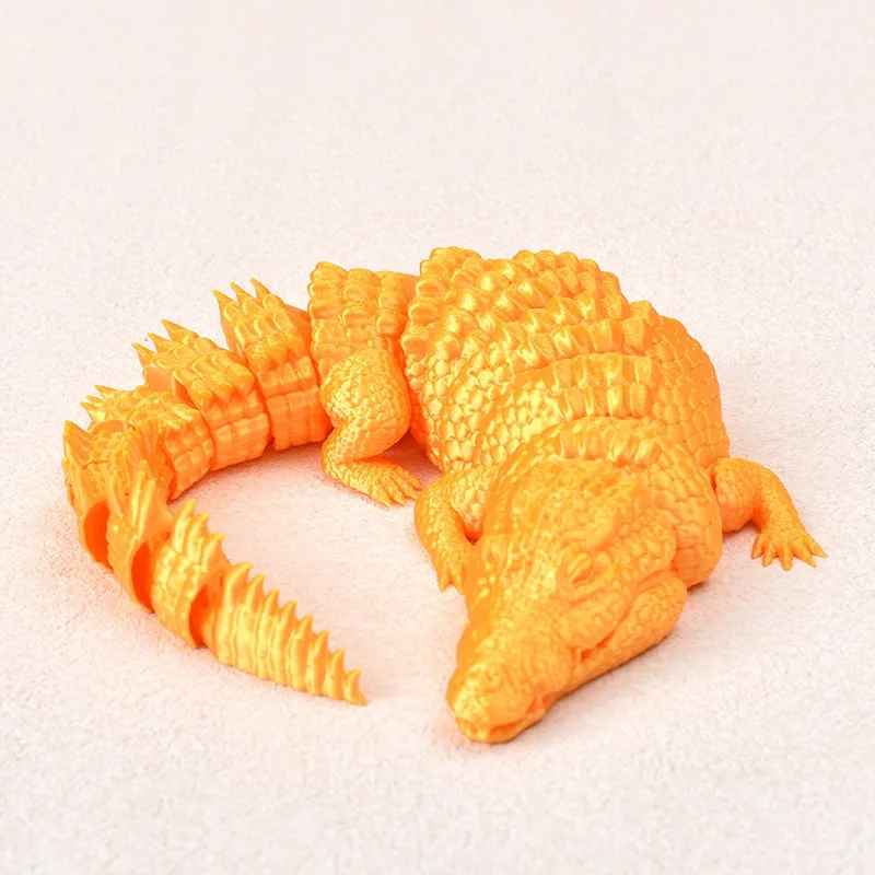 Jouets imprimés en 3D, figurines d'animaux Crocodile, modèle multi-articulaires, ornement mobile, décoratif de bureau, créativité, nouveauté, cadeaux pour enfants