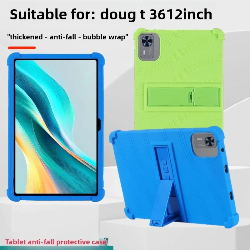 Silicone Case for DOOGEE T36 12 Inch Tablet Shockproof Protective Cover with Kickstand TPU Full Body Drop Protection