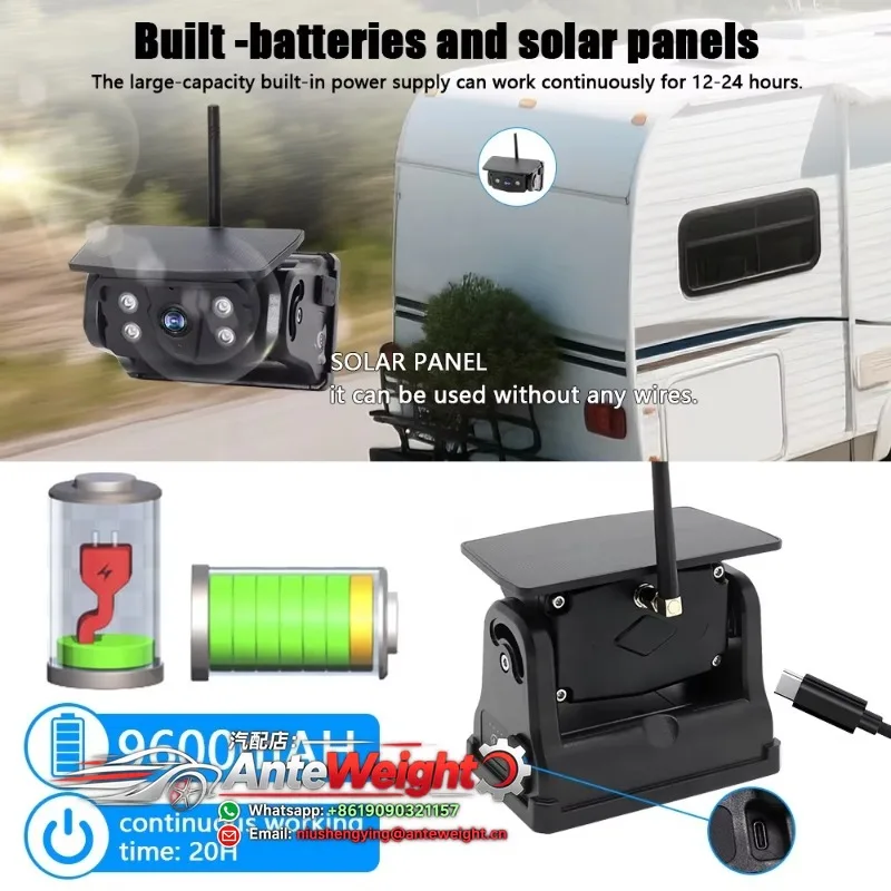 Wireless Magnetic Solar Reverse 360 Car System RV Truck Safety Driving Blind Spot Monitoring  Monitor Screen view 3