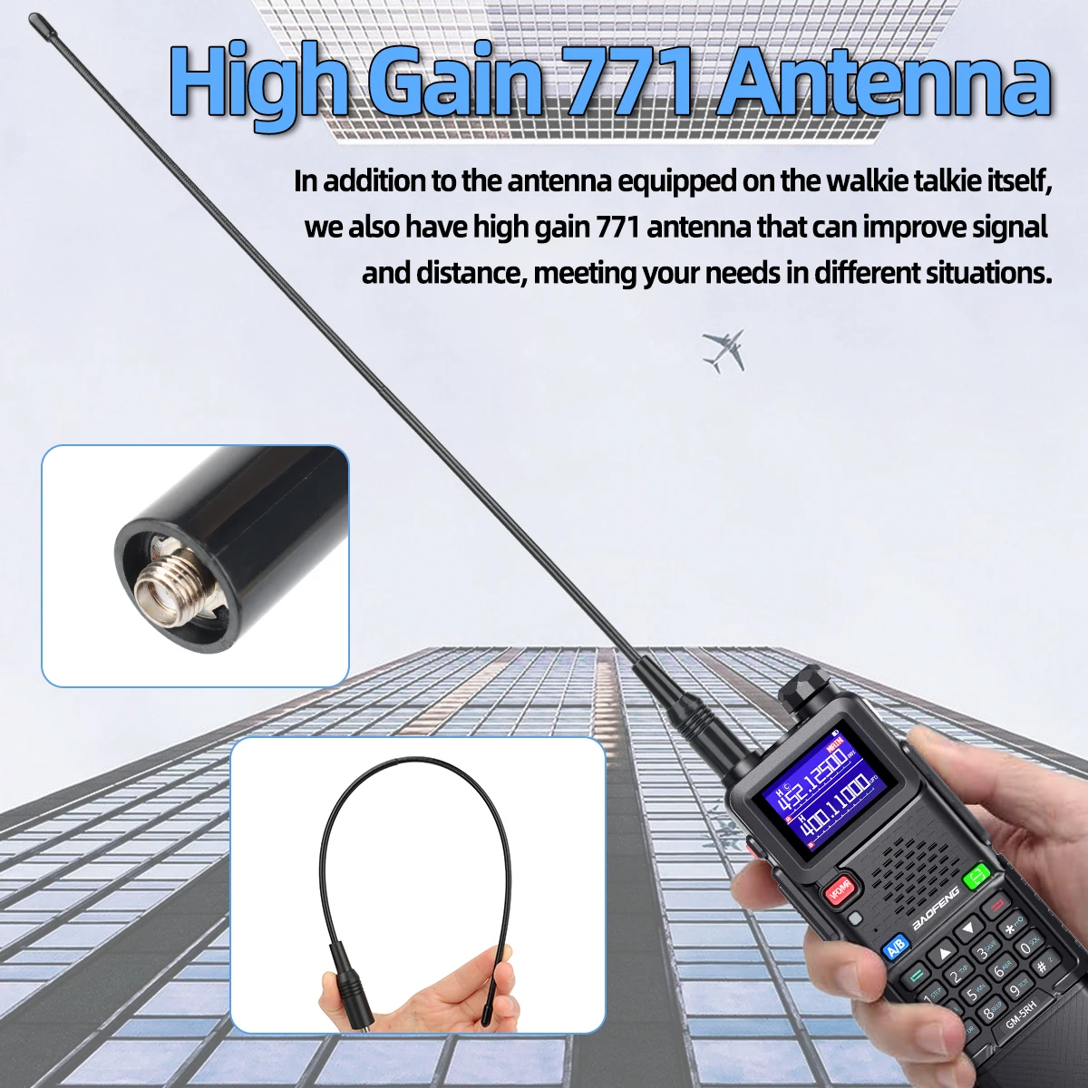 2PCS 바오펑 GM-5RH GMRS 무전기 3800mAh 배터리 타입-C 999CH NOAA UV-5R UV-5RH 5RM 햄 라디오 (사냥, 하이킹용)