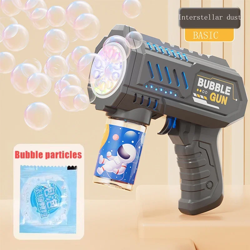 6-gaats Dinosaur Bubble Machine Elektrisch Bubble Gun met licht Volautomatisch Bubble Gun Automatische zeepblazer Outdoor Game Toy