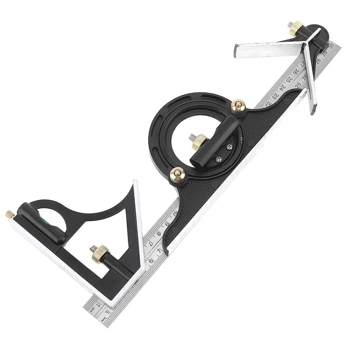 

Многофункциональная комбинированная квадратная линейка и транспортир, регулируемый квадратный измерительный инструмент, скользящая метрическая угловая линейка с уровнем