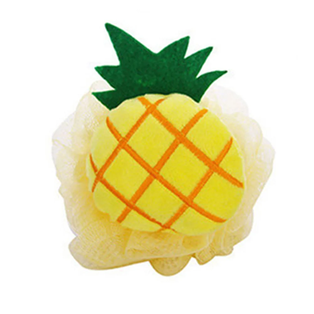 

4pcs Colors Fruit Shaped Bath Ball Mesh Sponge Mesh Pouf Shower Ball (Pineapple + watermelon + mango + strawberry)