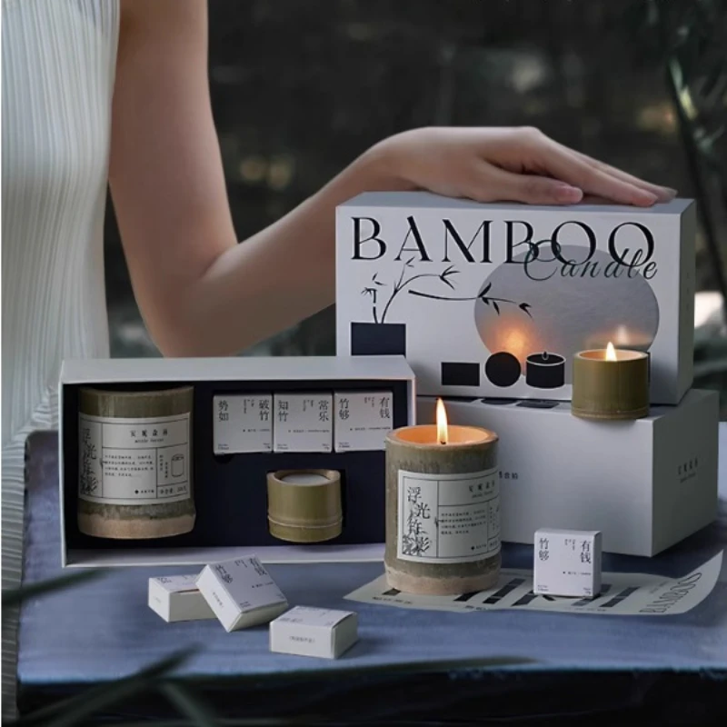 

Bamboo Aromatherapy Candle Gift Box Niche Fragrance Bedroom Incense