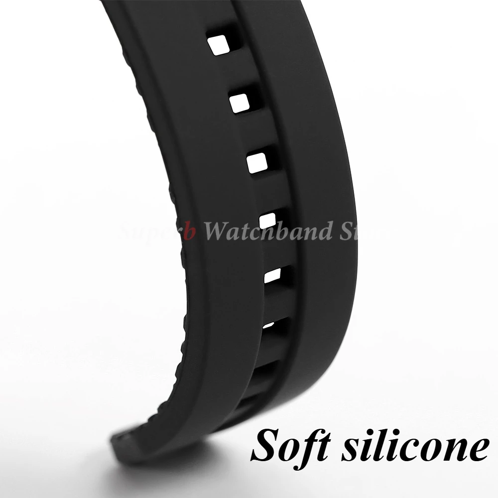 Cinturino per orologio in silicone a lunghezza estesa 18mm 20mm 22mm 24mm Bracciale per Seiko per Omega per Huawei Cinturini sportivi impermeabili