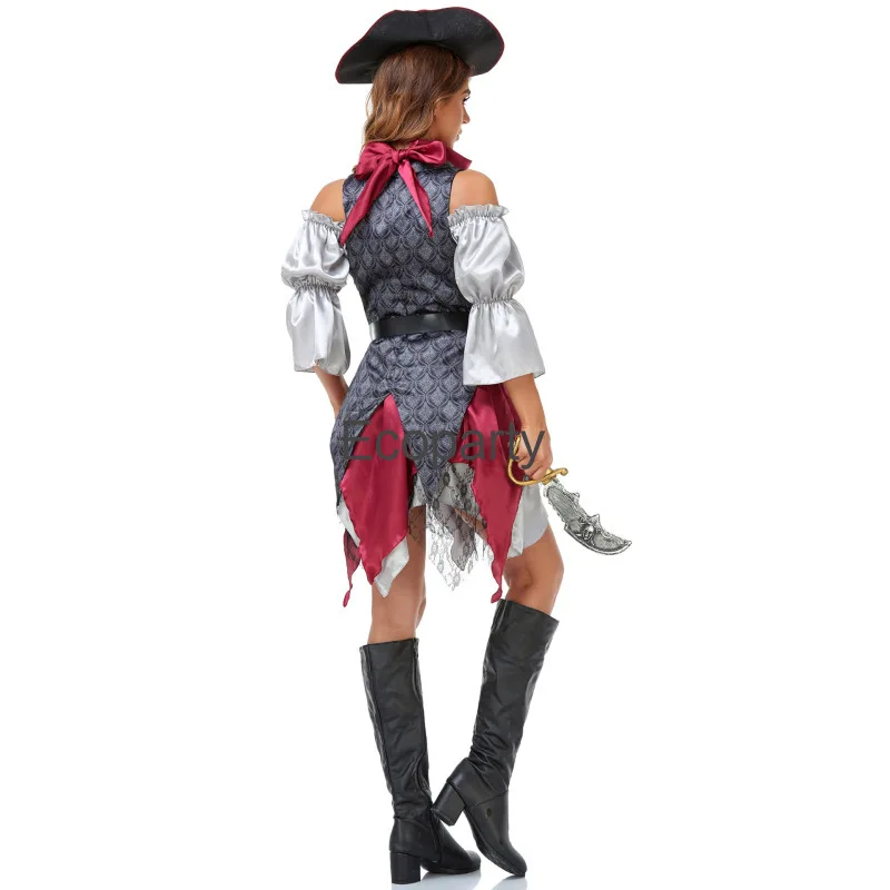 Halloween Karneval Party Kapitän Piraten Kostüme für Männer Frauen Paare Jack Sparrow Cosplay Outfits Anzug Bühnenshow Leistung