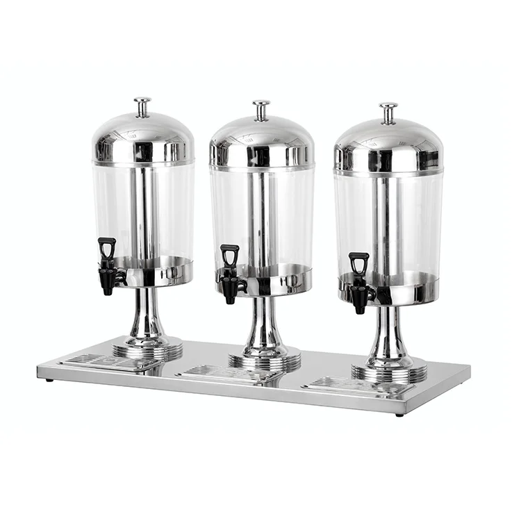 24L juice dispenser three tank Food Grade High Borosilicate Cold Beer Tower Dispenser Drink Water Juice Beverage Dispenser