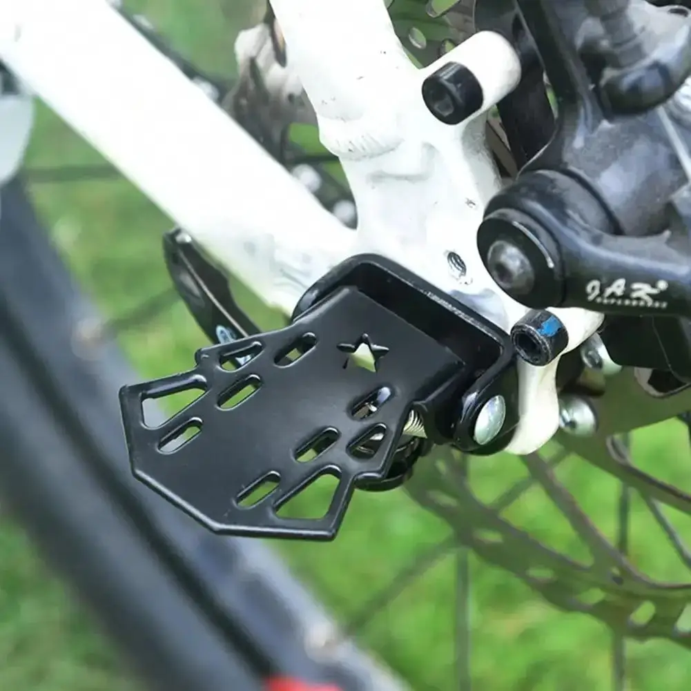 Pedales de reposapiés traseros MTB, estriberas de rueda trasera de bicicleta de alta resistencia con superficie antideslizante, reposapiés plegable Universal, 2 uds.