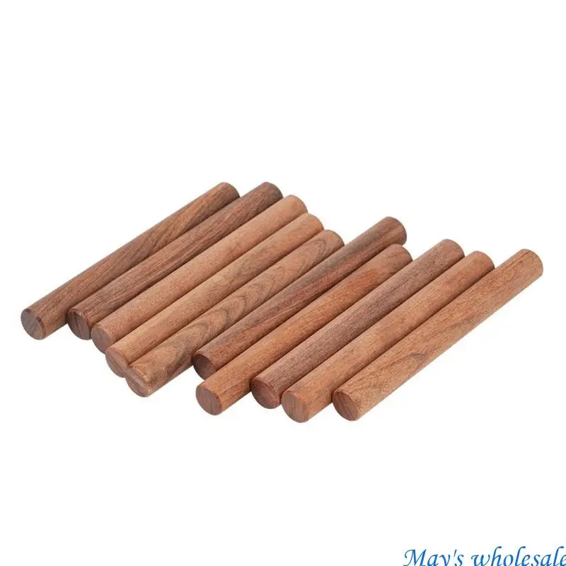 30Pcs Hard Grooved Plugs Cabinet Drawer Round Fluted Craft Dowel Pins 448A