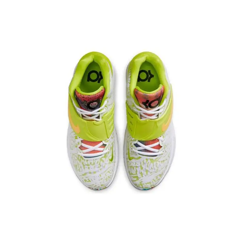 Nike KD 14 White Lime Green Sneakers shoes CZ0170-101 With Original Box