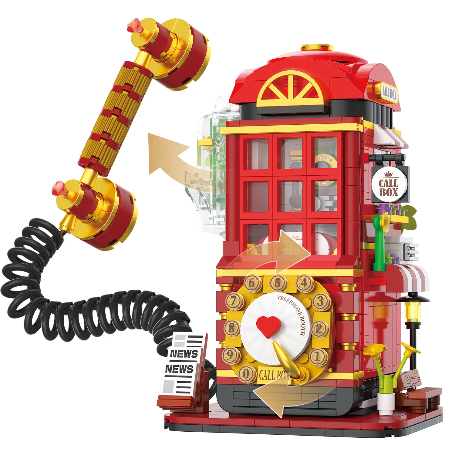 DIY Telefonzelle Bausteine Spiel Maschine Street View Modell Montieren Ziegel Kinder Spielzeug Geschenke Für Mädchen Desktop Dekoration