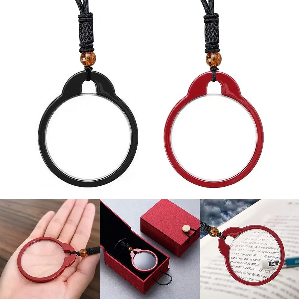 New Practical Decoration Necklace Reading Glasses Magnifier Pendant Creative Reading Glasses Reading Helper