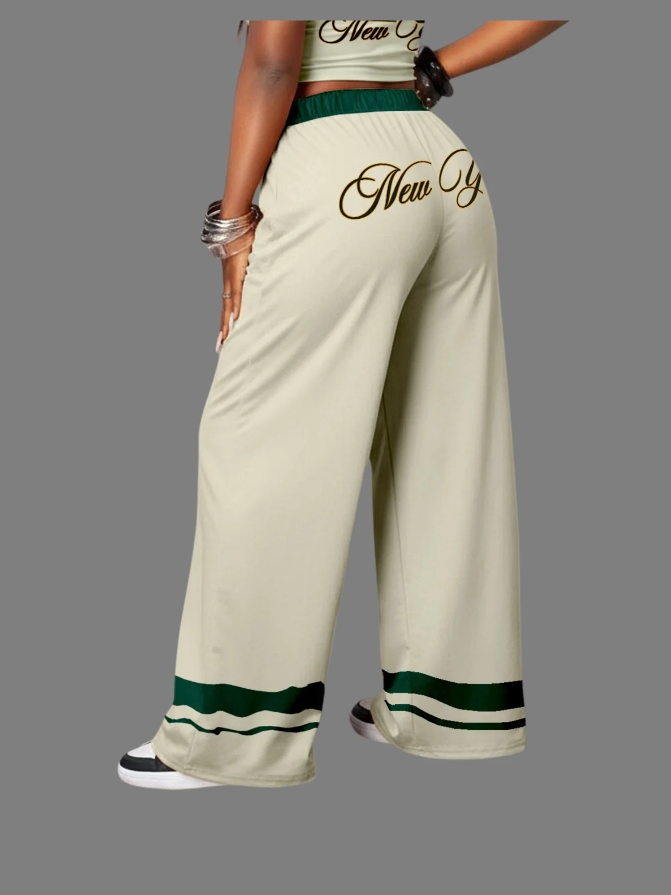 2026 New Model Men Gothic Vertical Graphic Wide Leg Sweatpants Drawstring Loose Straight Baggy Y2K Dark Punk Streetwear Pants.