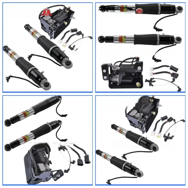 3PCS Rear Air Suspension Shock Struts + Compressor Pump for Escalade Chevy Suburban Tahoe GMC Yukon 2015-2020