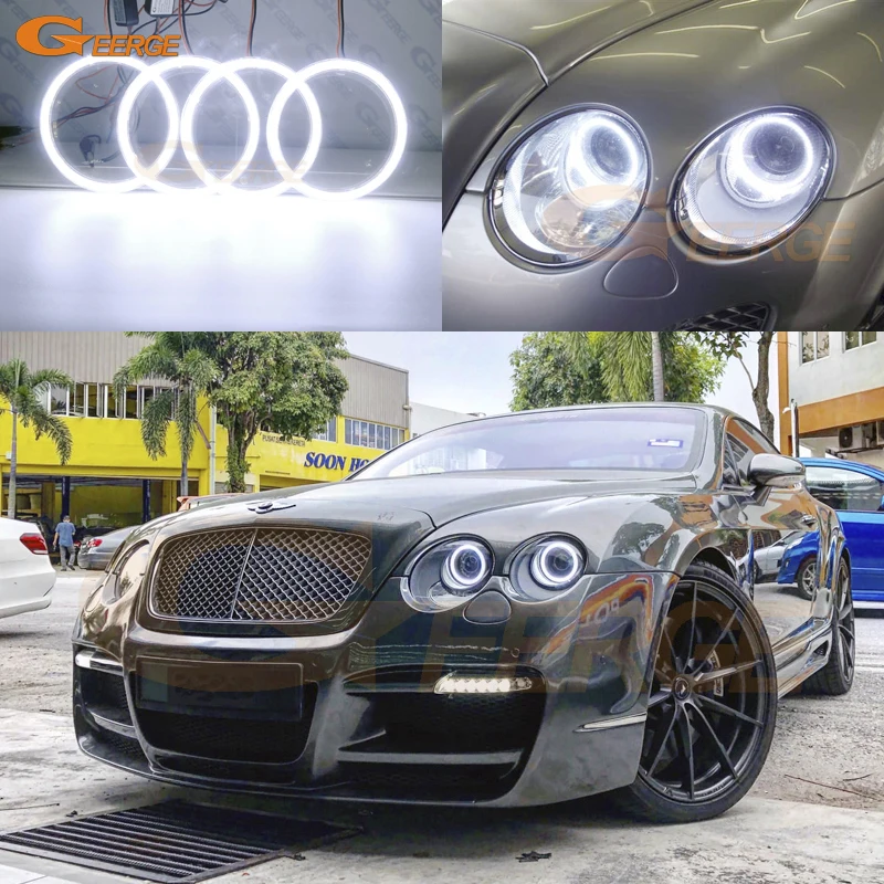 For Bentley Continental Flying Spur GT GTC Excellent Ultra Bright Refit Day Light COB Led Angel Eyes Kit Halo Rings